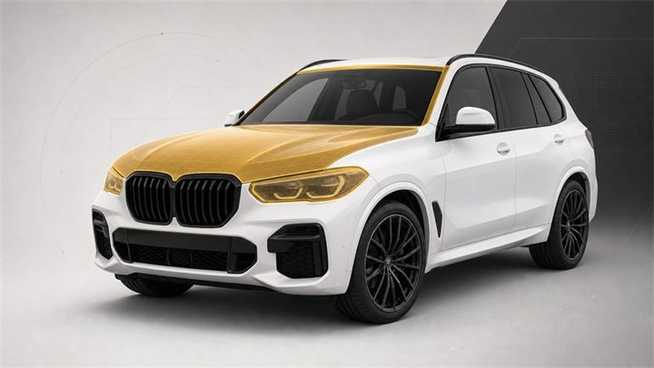 BMW: оклейка капота и фар